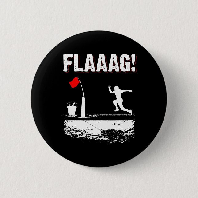 Badge Rond 5 Cm Drapeau de levage pour pêche sur glace pour drapea (Devant)
