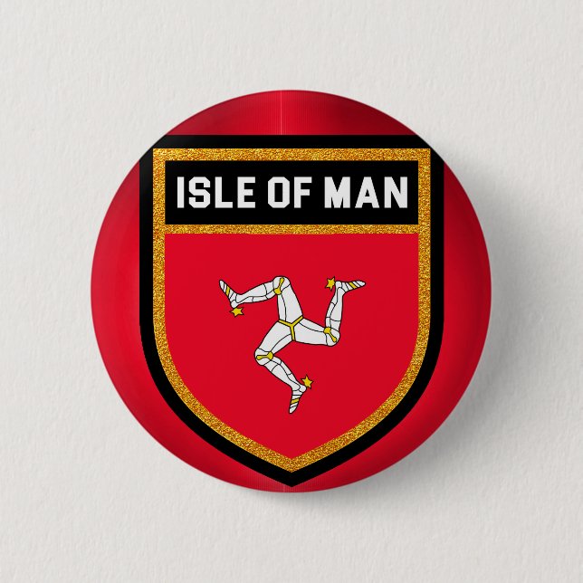 Badge Rond 5 Cm Drapeau de l'île de Man (Devant)
