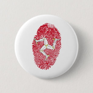 Badge Rond 5 Cm Drapeau de l'île Man Empreinte Country Pride
