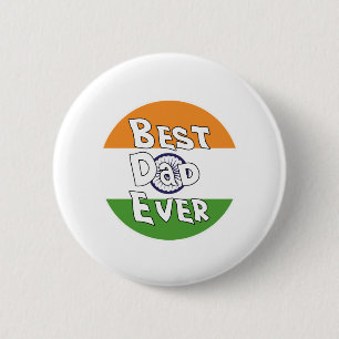Badge Rond 5 Cm Drapeau de l'Inde du meilleur papa