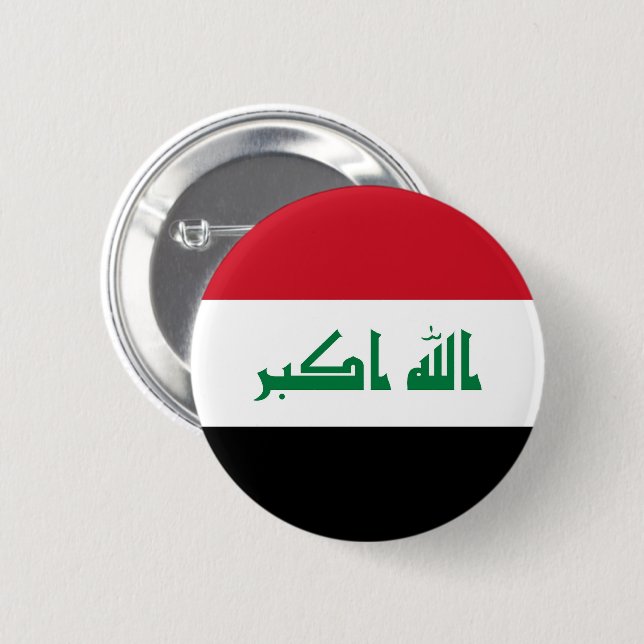 Badge Rond 5 Cm Drapeau de l'Irak (Devant & derrière)