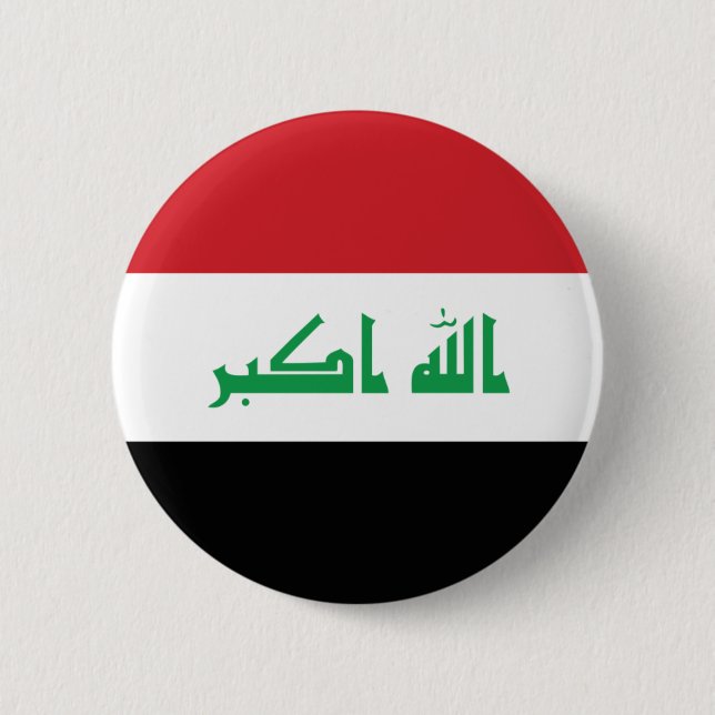 Badge Rond 5 Cm Drapeau de l'Irak (Devant)