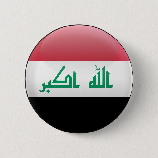 Badge Rond 5 Cm Drapeau de l'Irak (Devant)