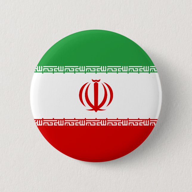 Badge Rond 5 Cm Drapeau de l'Iran (Devant)