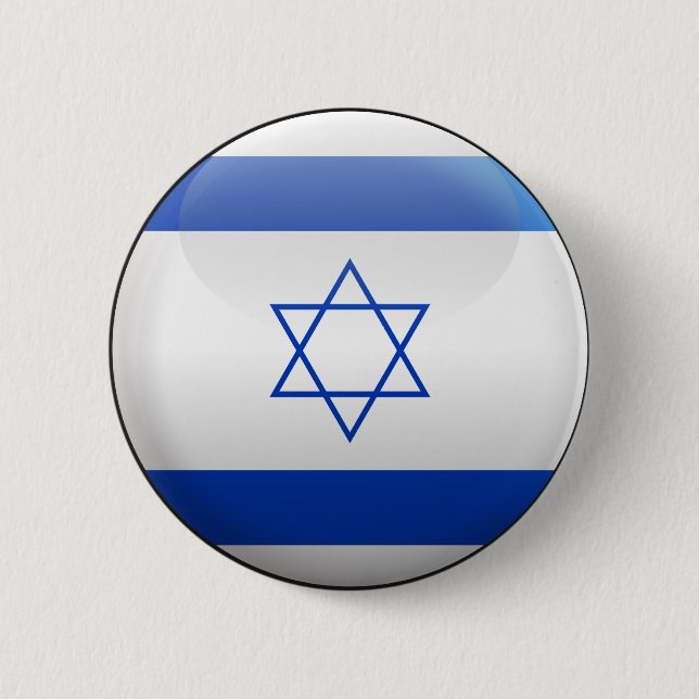 Badge Rond 5 Cm Drapeau de l'Israël (Devant)