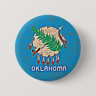 BADGE ROND 5 CM DRAPEAU DE L'OKLAHOMA