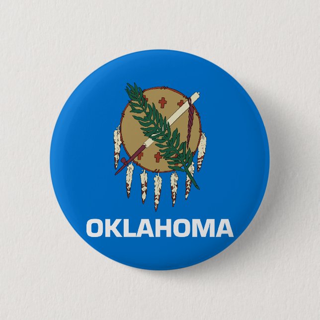Badge Rond 5 Cm Drapeau de l'Oklahoma (Devant)