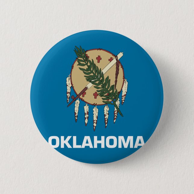 Badge Rond 5 Cm Drapeau de l'Oklahoma (Devant)