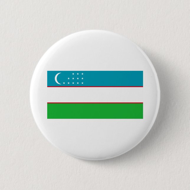 Badge Rond 5 Cm Drapeau de l'Ouzbékistan (Devant)
