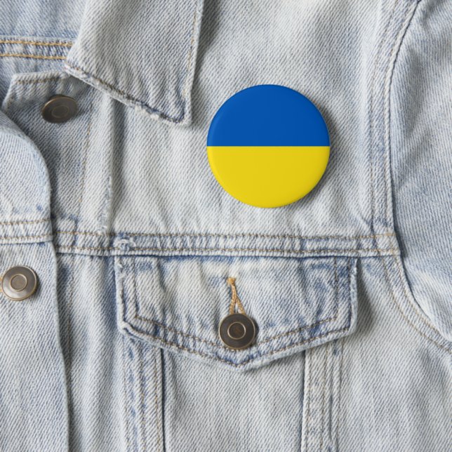 Badge Rond 5 Cm Drapeau de l'Ukraine (En situation)