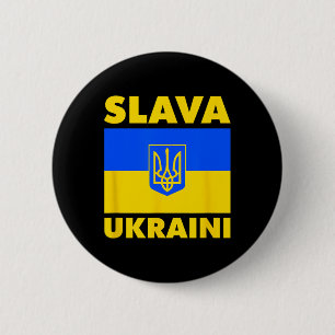 Badge Rond 5 Cm Drapeau de l'Ukraine Fierté du pays Slava Ukraini