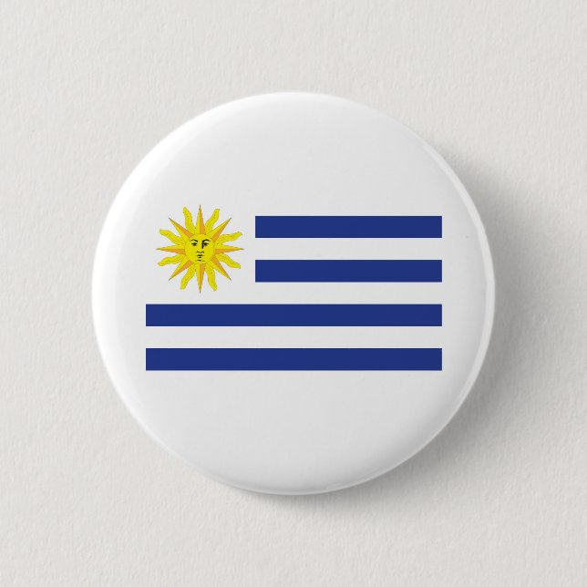 Badge Rond 5 Cm Drapeau de l'Uruguay (Devant)