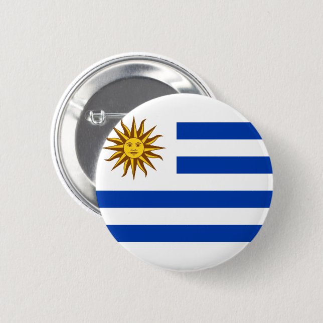 Badge Rond 5 Cm Drapeau de l'Uruguay (Devant & derrière)