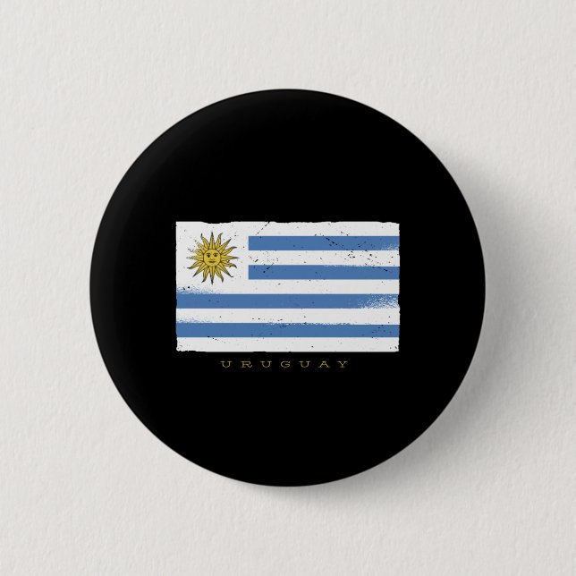 Badge Rond 5 Cm Drapeau de l'Uruguay (Devant)