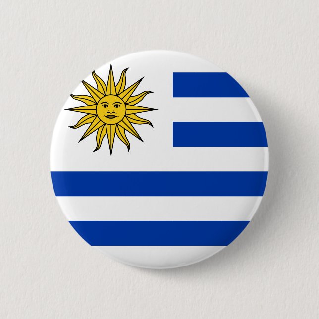 Badge Rond 5 Cm Drapeau de l'Uruguay (Devant)
