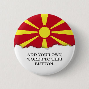 Badge Rond 5 Cm Drapeau de Macédoine