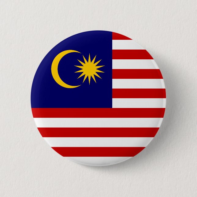 Badge Rond 5 Cm Drapeau de Malaisie (Devant)
