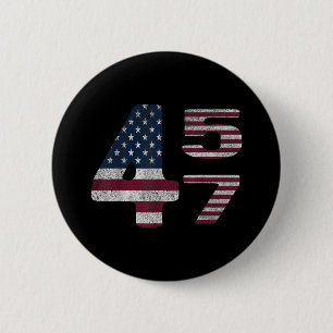 Badge Rond 5 Cm Drapeau de marchandise Trump Fabriqué aux États-Un