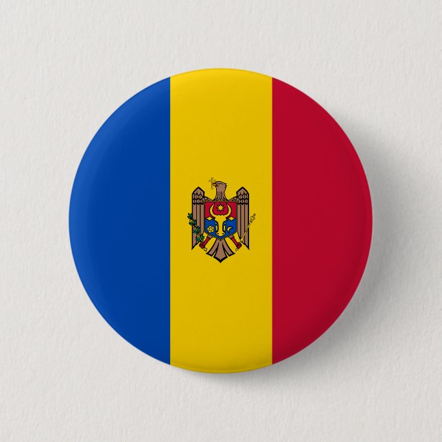 Badge Rond 5 Cm Drapeau de Moldova (Devant)