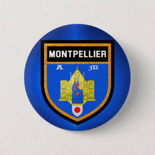 Badge Rond 5 Cm Drapeau de Montpellier