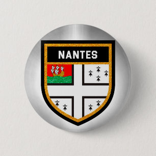 Badge Rond 5 Cm Drapeau de Nantes