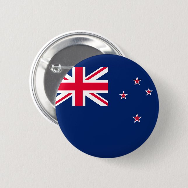 Badge Rond 5 Cm Drapeau de Nouvelle-Zélande (Devant & derrière)