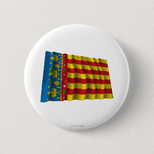 Badge Rond 5 Cm Drapeau de ondulation de Valence