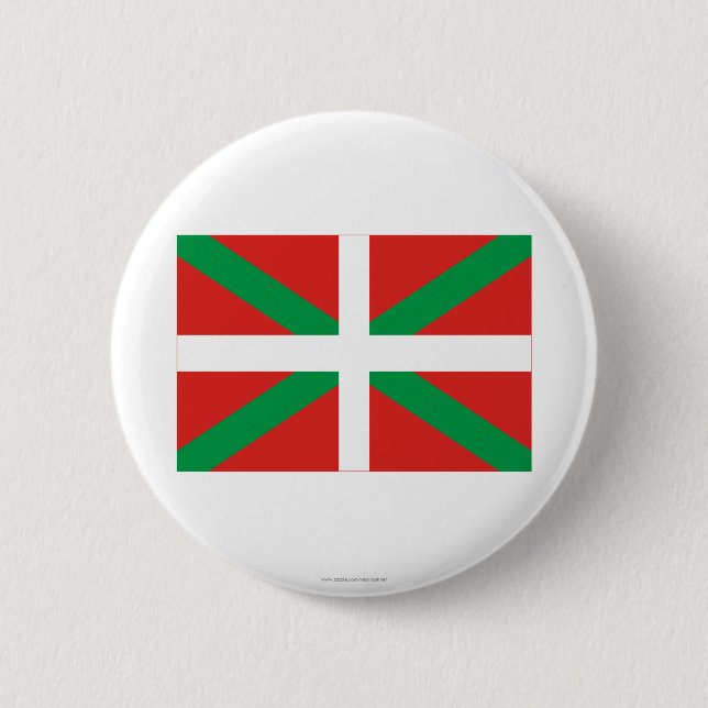Badge Rond 5 Cm Drapeau de País Vasco (Euskadi) (Devant)