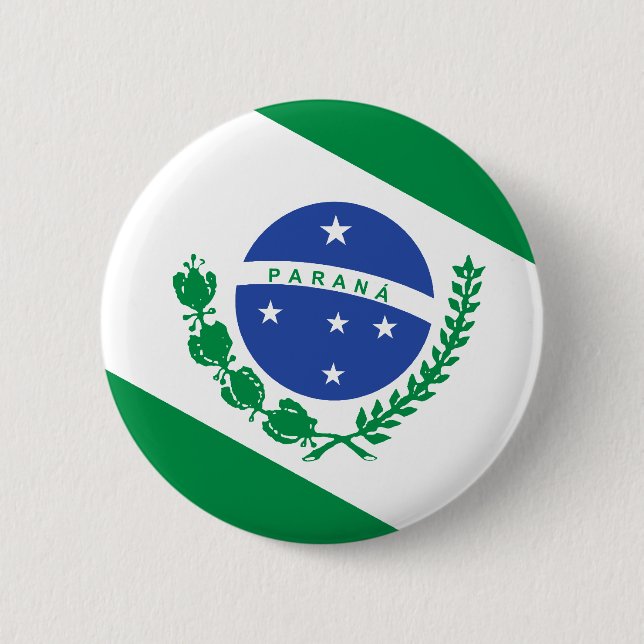 Badge Rond 5 Cm Drapeau de Parana, Brésil (Devant)