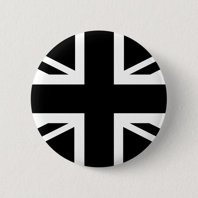 Badge Rond 5 Cm Drapeau de pays (BRITANNIQUE) britannique noir (Devant)