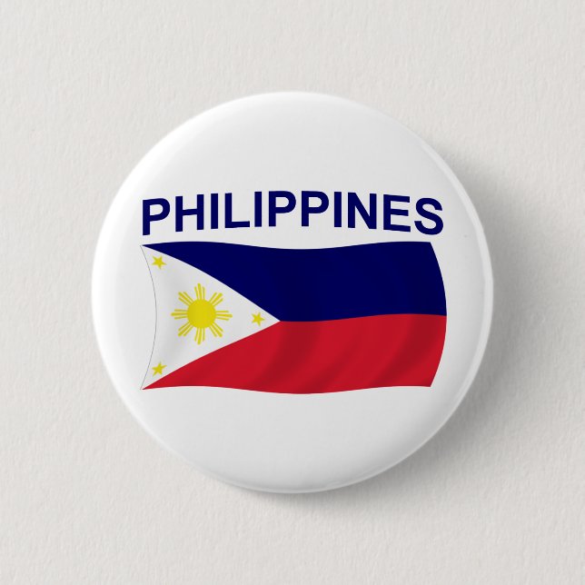 Badge Rond 5 Cm Drapeau de Philippines (Devant)