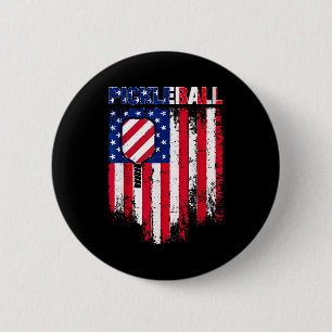 Badge Rond 5 Cm Drapeau de pickleball avec palette pour joueurs pa
