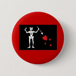 Badge Rond 5 Cm Drapeau de pirate de Blackbeard