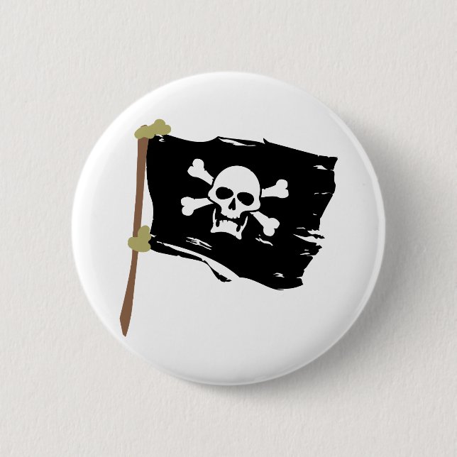Badge Rond 5 Cm Drapeau de pirate de jolly roger (Devant)