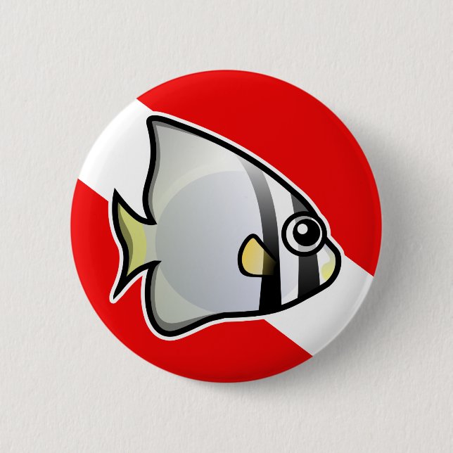 Badge Rond 5 Cm Drapeau de plongée Batfish (Devant)