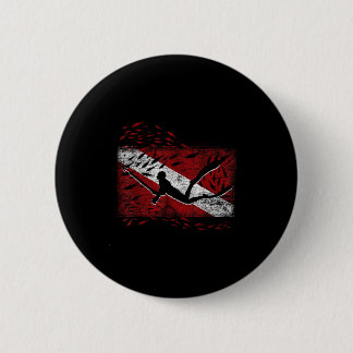Badge Rond 5 Cm Drapeau de plongée Lance de pêche Cadeau de pêcheu