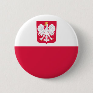 Badge Rond 5 Cm Drapeau de Pologne