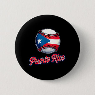 Badge Rond 5 Cm Drapeau de Porto Rico Fierté de l'île de baseball