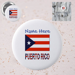 Badge Rond 5 Cm Drapeau de Porto Rico Porto Rico Bleu Personnalisa