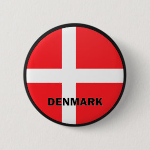 Badge Rond 5 Cm Drapeau de qualité de rondeau du Danemark