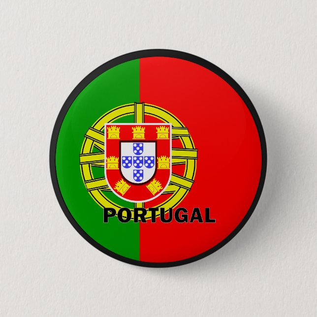 Badge Rond 5 Cm Drapeau de qualité de rondeau du Portugal (Devant)