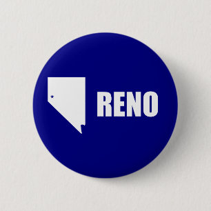 Badge Rond 5 Cm Drapeau de Reno, bouton Nevada