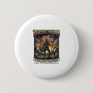 Badge Rond 5 Cm Drapeau de rouille patriotique Survivant Apocalyps