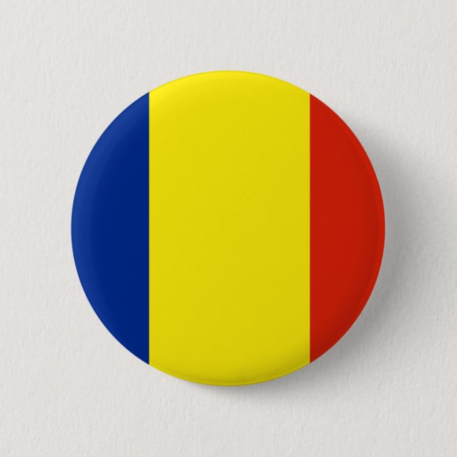 Badge Rond 5 Cm Drapeau de Roumanie (Devant)