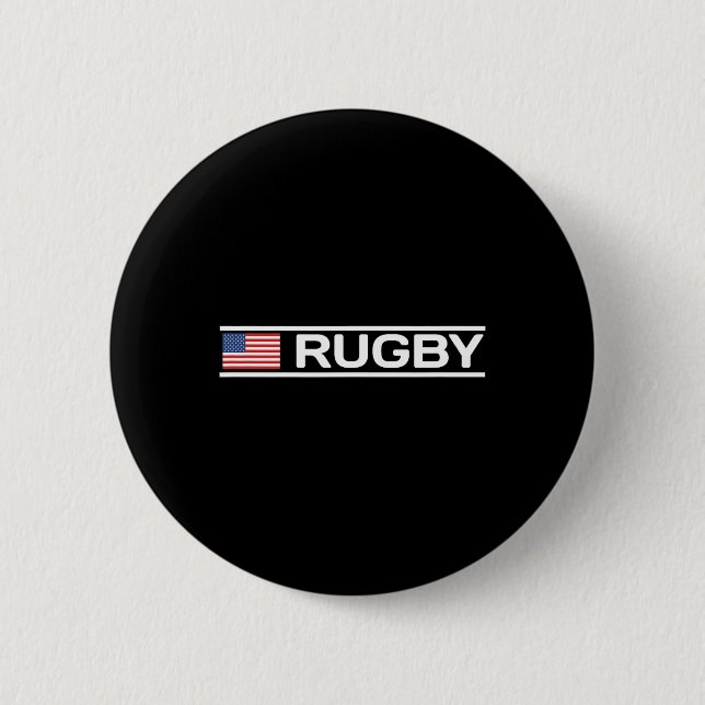 Badge Rond 5 Cm Drapeau de rugby Amérique  (Devant)