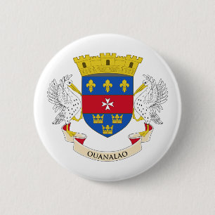 Badge Rond 5 Cm Drapeau de Saint-Barthélemy