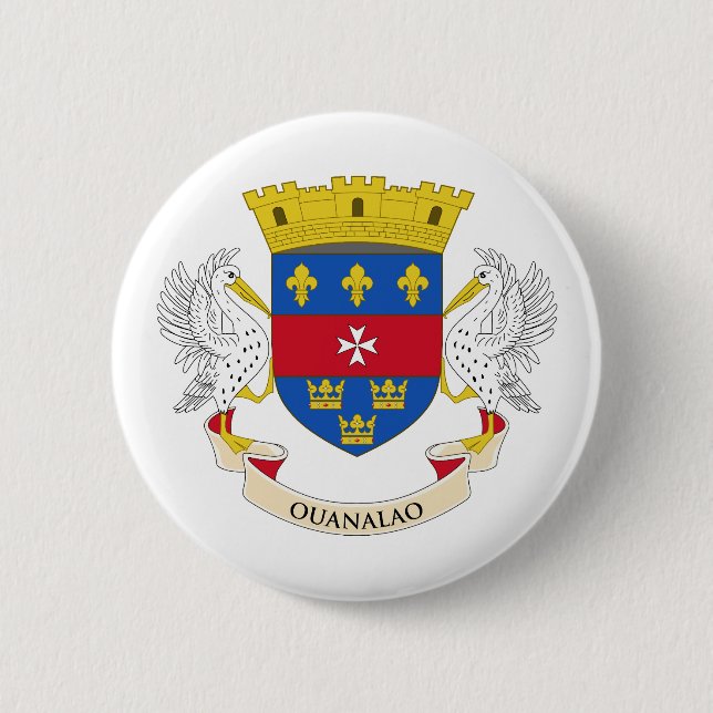 Badge Rond 5 Cm Drapeau de Saint-Barthélemy (Devant)