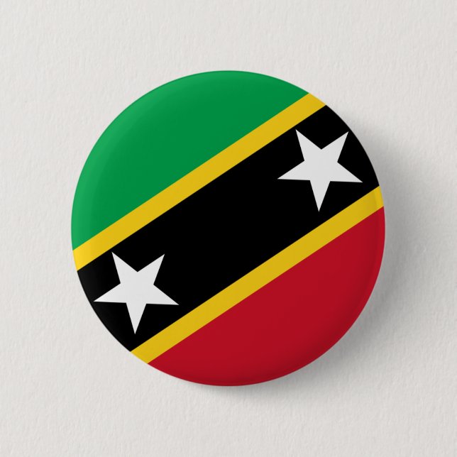 Badge Rond 5 Cm Drapeau de Saint-Kitts-et-Nevis (Devant)