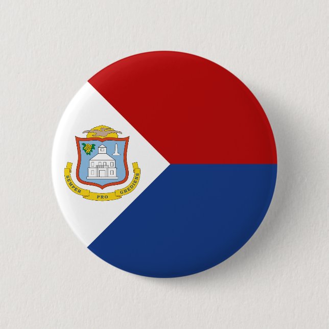 Badge Rond 5 Cm Drapeau de Saint-Martin (Devant)