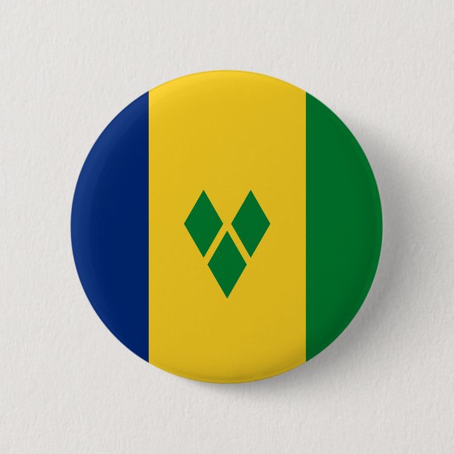 Badge Rond 5 Cm Drapeau de Saint-Vincent (Devant)